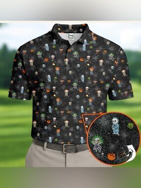 Birdie Horror Character Golf Polo Shirt Scary Movie Halloween- Men’s Size XL